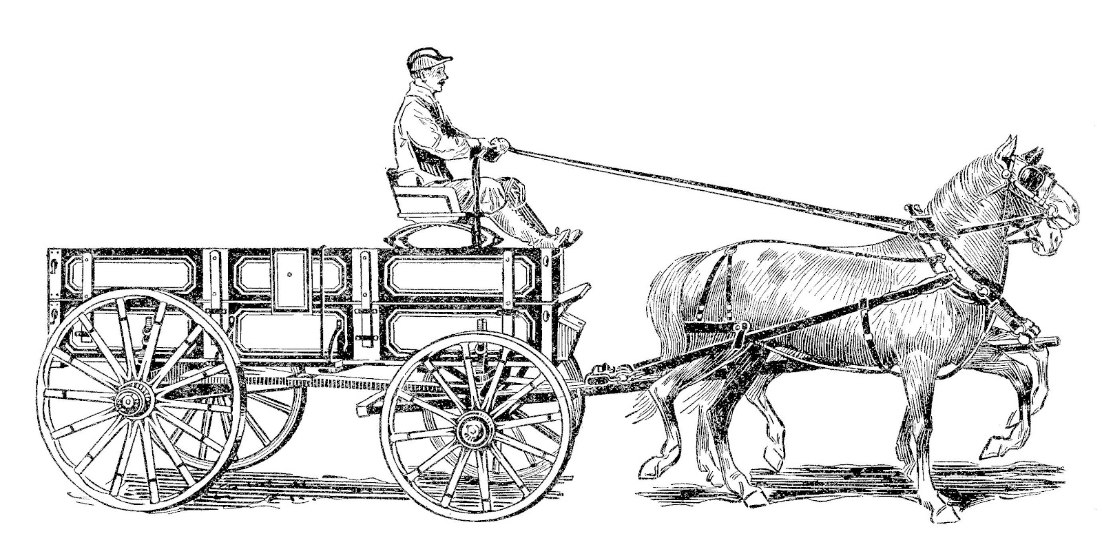 horse wagon clipart - photo #1