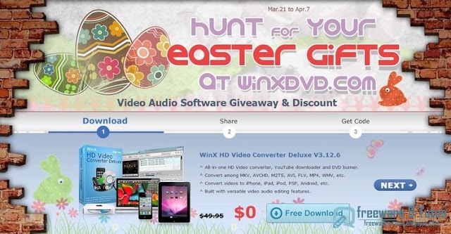 Offre promotionnelle : WinX HD Video Converter Deluxe gratuit pour Pâques