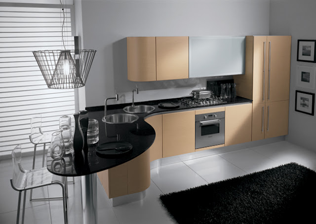 Sinuosas mesas de cocina - Cocinas con estilo