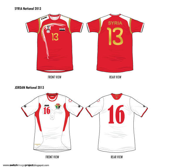 Football teams shirt and kits fan: Worked progress Syria & Jordan kits