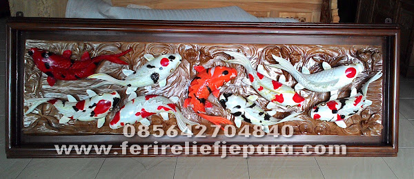 ukir relief ikan koi 3 dimensi ukir relief ikan koi 3 dimensi kayu jati