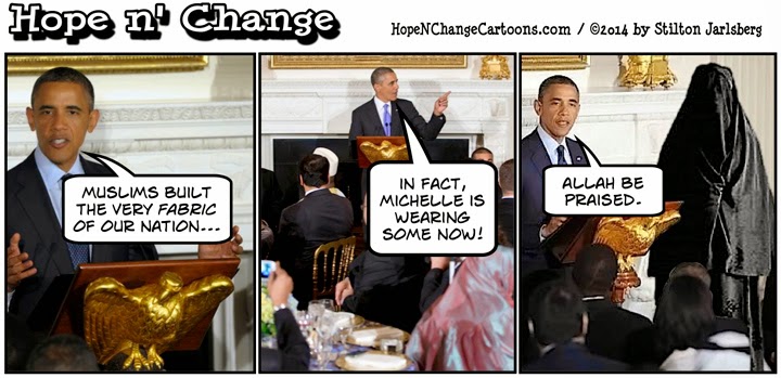 obama, obama jokes, islam, ramadan, conservative, hope n' change, hope and change, stilton jarlsberg, michelle, fabric