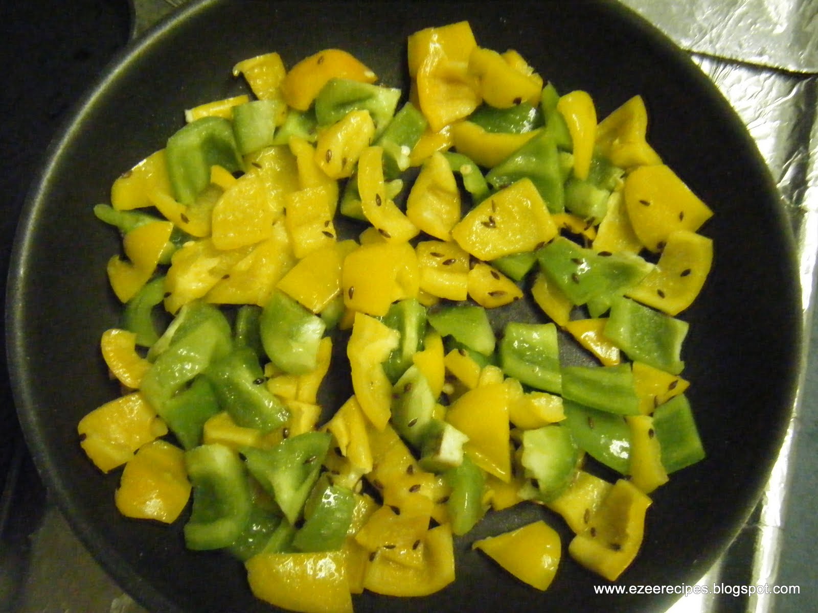 Ezee Recipes Capsicum / Bell Pepper Paneer Fry