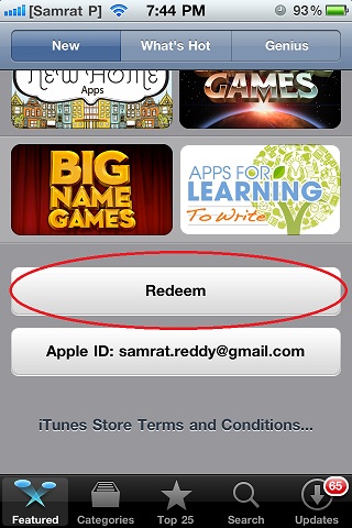 To redeem Free iTunes Redeem Codes on iPhone, iPad, or iPod touch 03