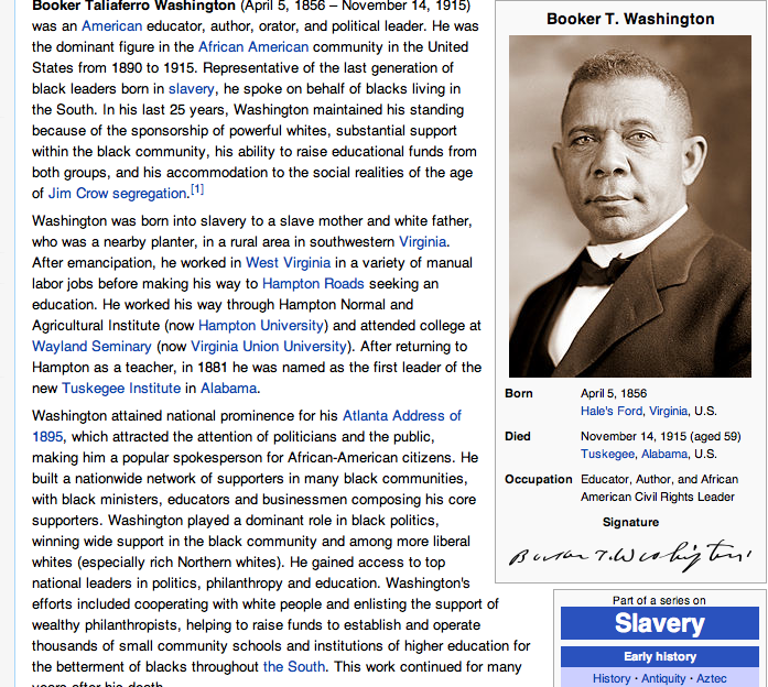 Booker t washington essay