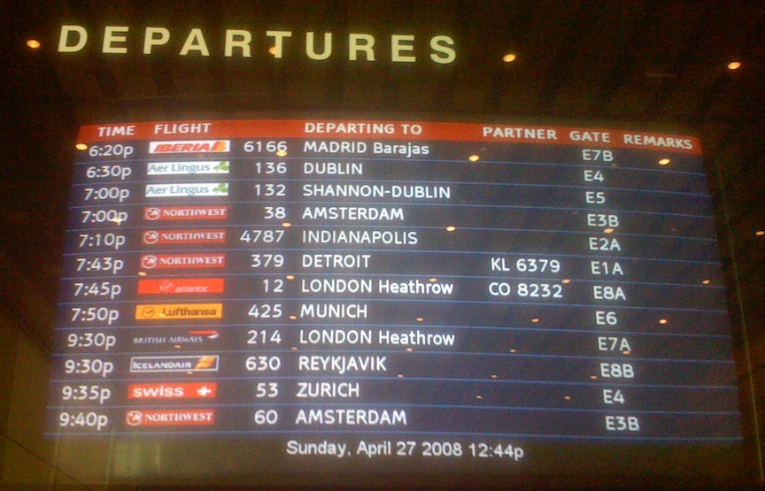 The Timetablist: Boston Logan International Departures, April 2008