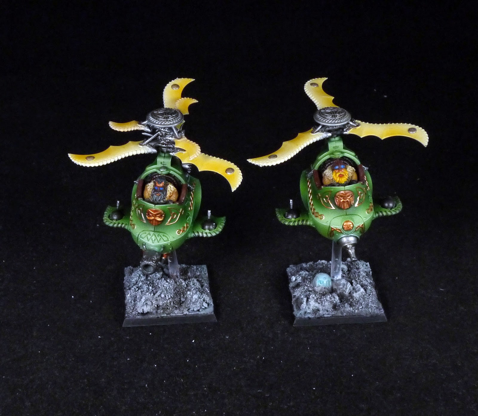 [Painting Commission ] Gyrocoptères nains, warhammer batlle.