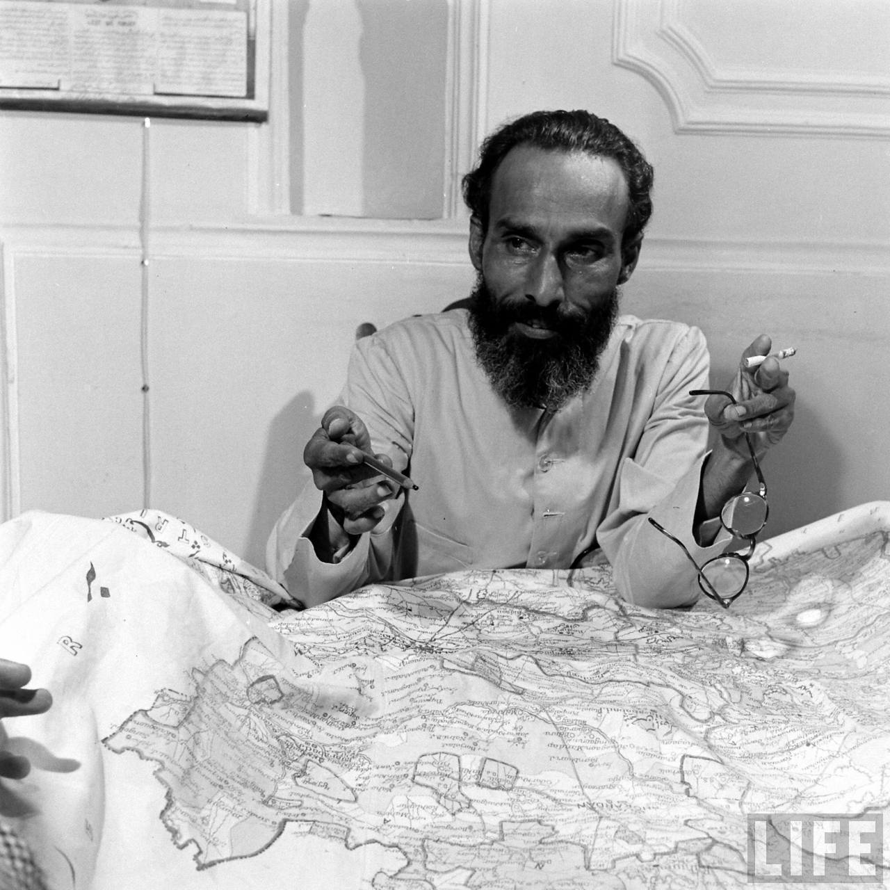 Syed Kasim Razvi (Qasim Razvi)- Razakars chief of Hyderabad State, a local militia | Operation Polo | Hyderabad Police Action | Annexation of Hyderabad, Hyderabad (Deccan), Telangana, India | Rare & Old Vintage Photos of Operation Polo, Hyderabad (Deccan), Telangana, India (1948)
