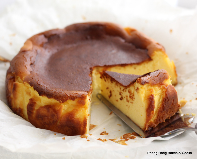 Phong Hong Bakes And Cooks Burnt Cheesecake