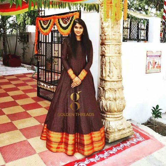 long frock from saree