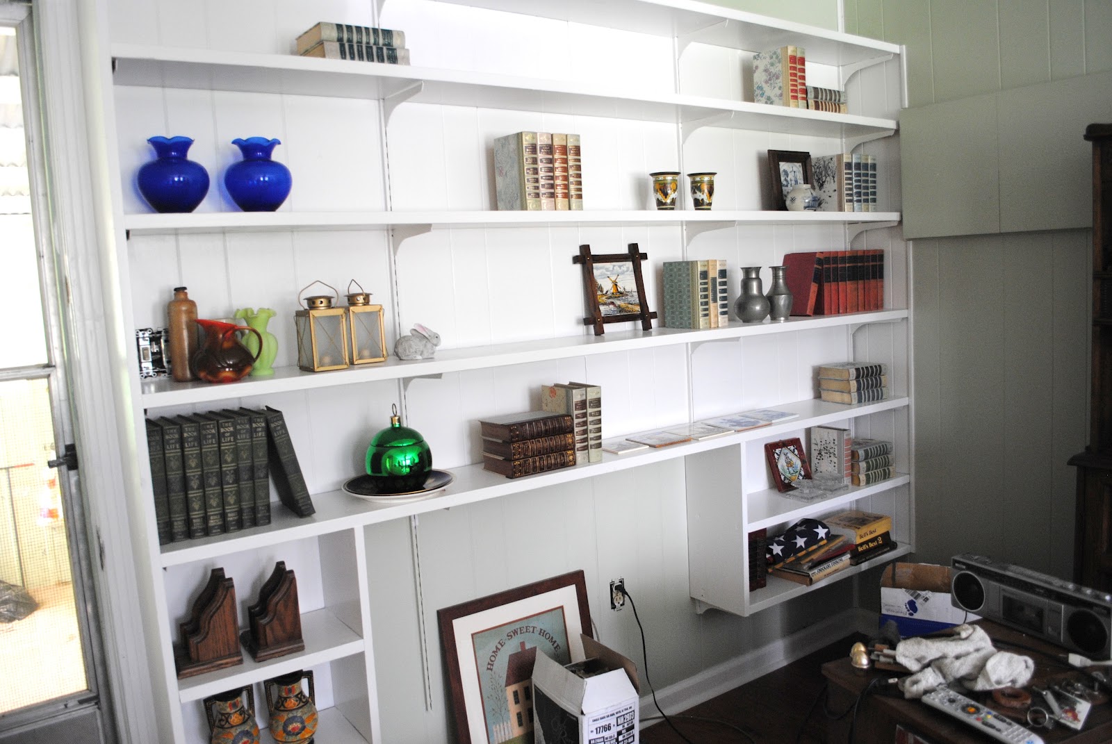 Opa's House Den Creative Drapes and Shelf Progress