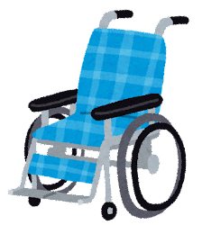 車椅子のイラスト「青」
