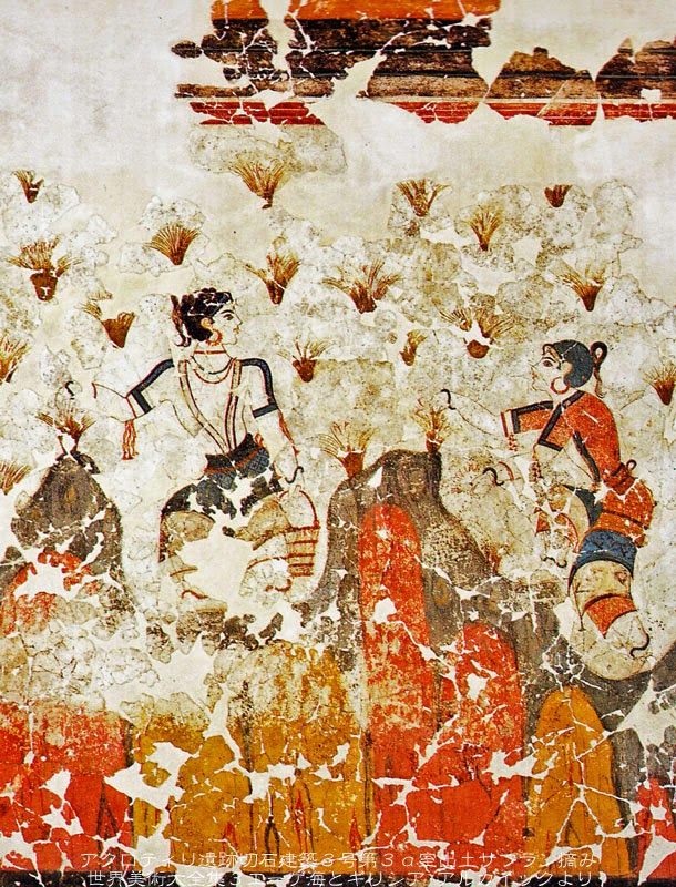 A70アクロティリの壁画 レプリカ 古代ギリシャ エジプト 絵画/タペストリ