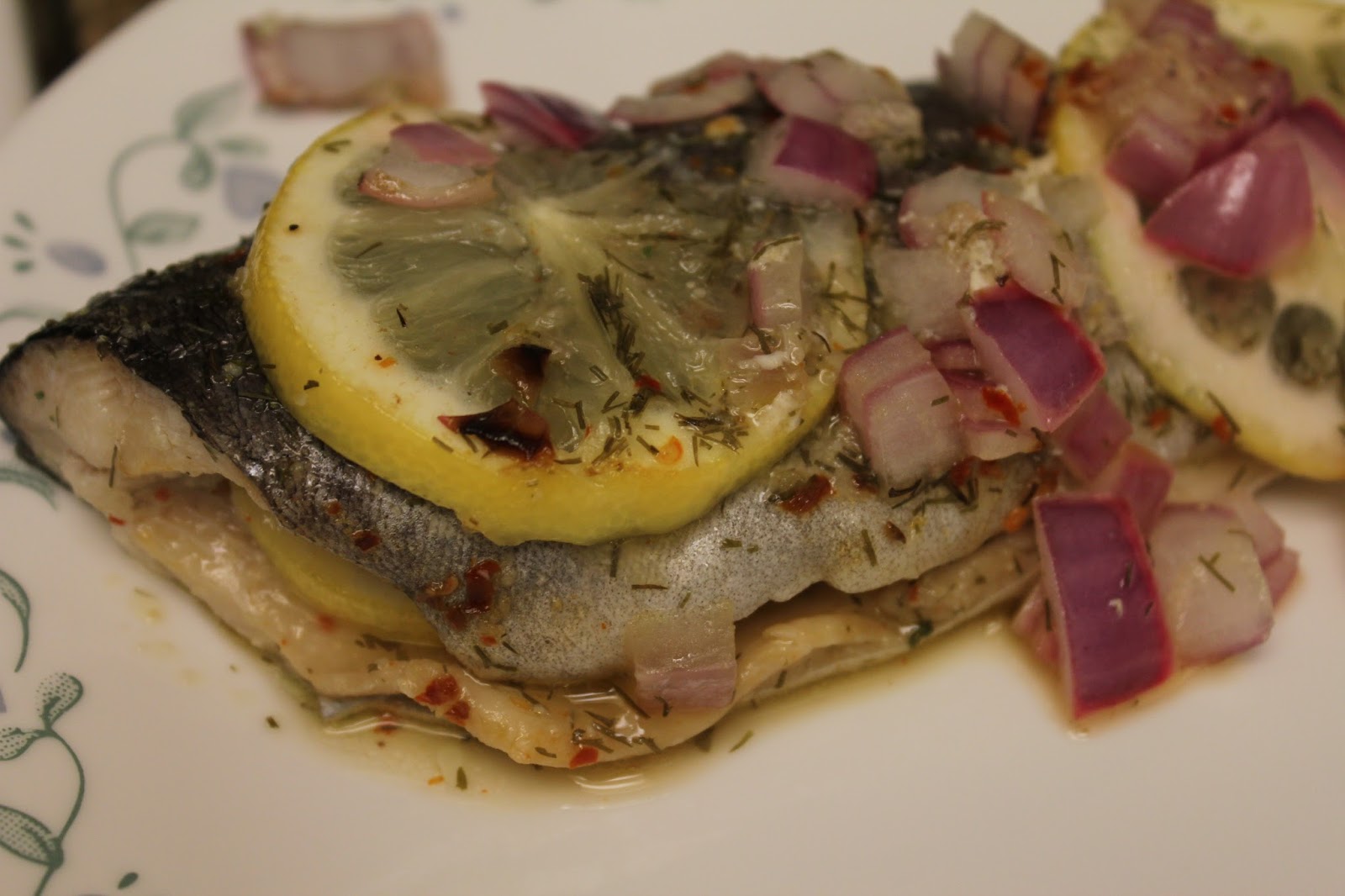 Aparna's Cookbook Baked rainbow trout with lemon and dill