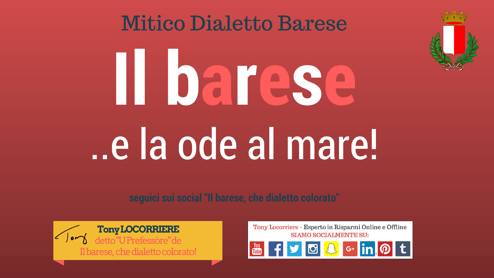 Il Barese Che Dialetto Colorato Ode Al Mare