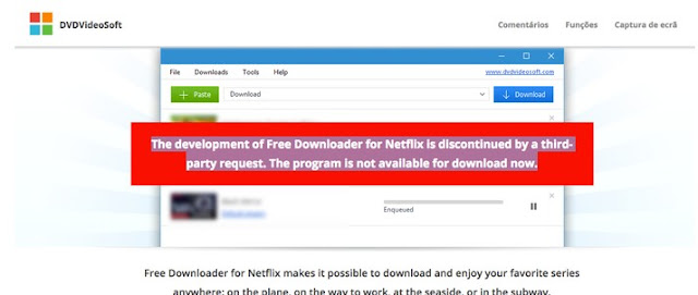Programa que baixa filmes da Netflix é retirado do ar Programa que baixa filmes da Netflix é retirado do ar