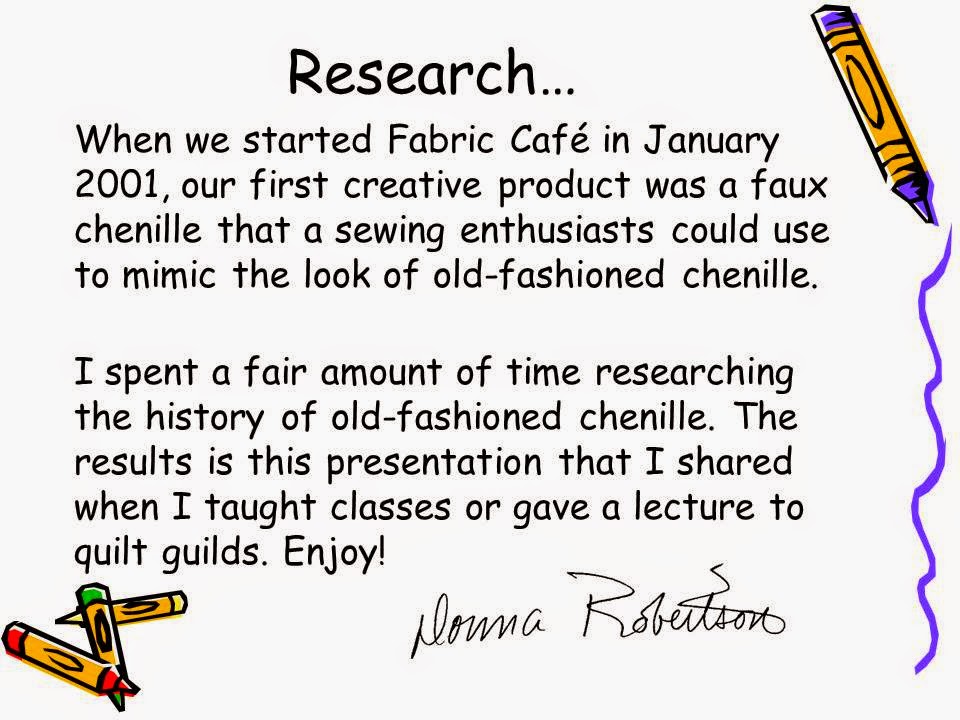 The History of Old Fashion Chenille