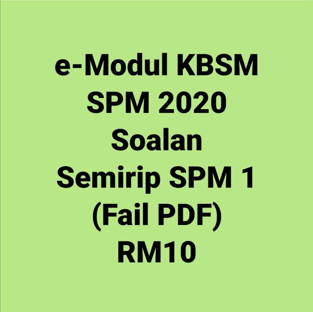 e-Modul KBSM SPM 2020 Soalan Semirip SPM 1