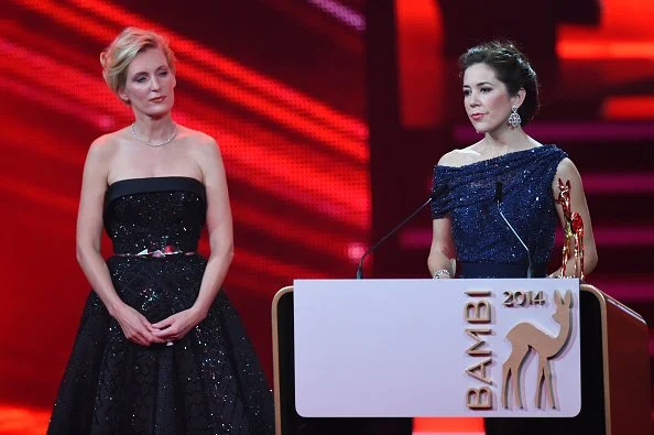 Crown Princess Mary of Denmark and Crown Prince Frederik of Denmark arrive at the Bambi Awards 2014