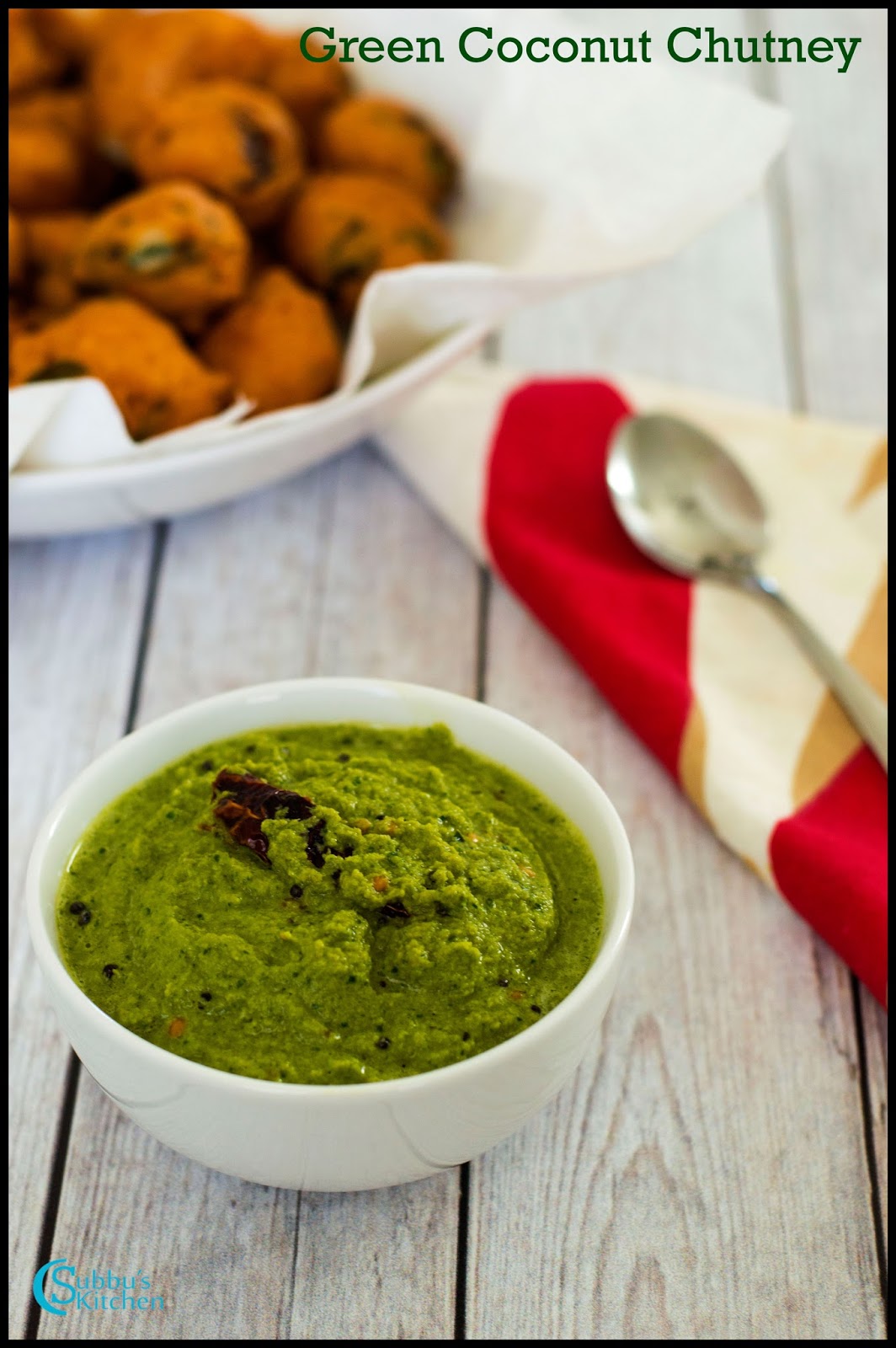Restaurant style Green Coconut Chutney Green Coconut Chutney Subbus