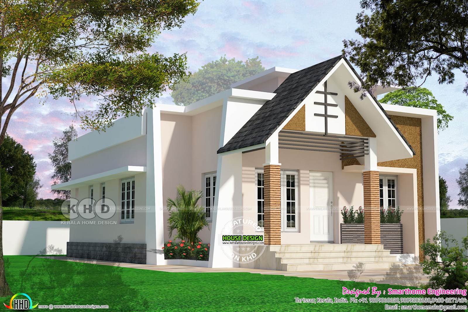 1148 sq-ft budget house with 2 bedrooms - Kerala home design and ...