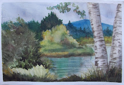 watercolor painting air plein copper butte resort beech aspens nice