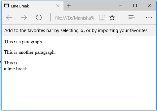 How to write a program of Paragraphs and Line Break in HTML