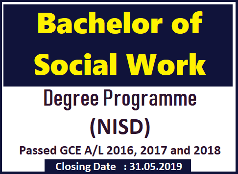 Bachelor of Social Work Degree Programme (NISD)