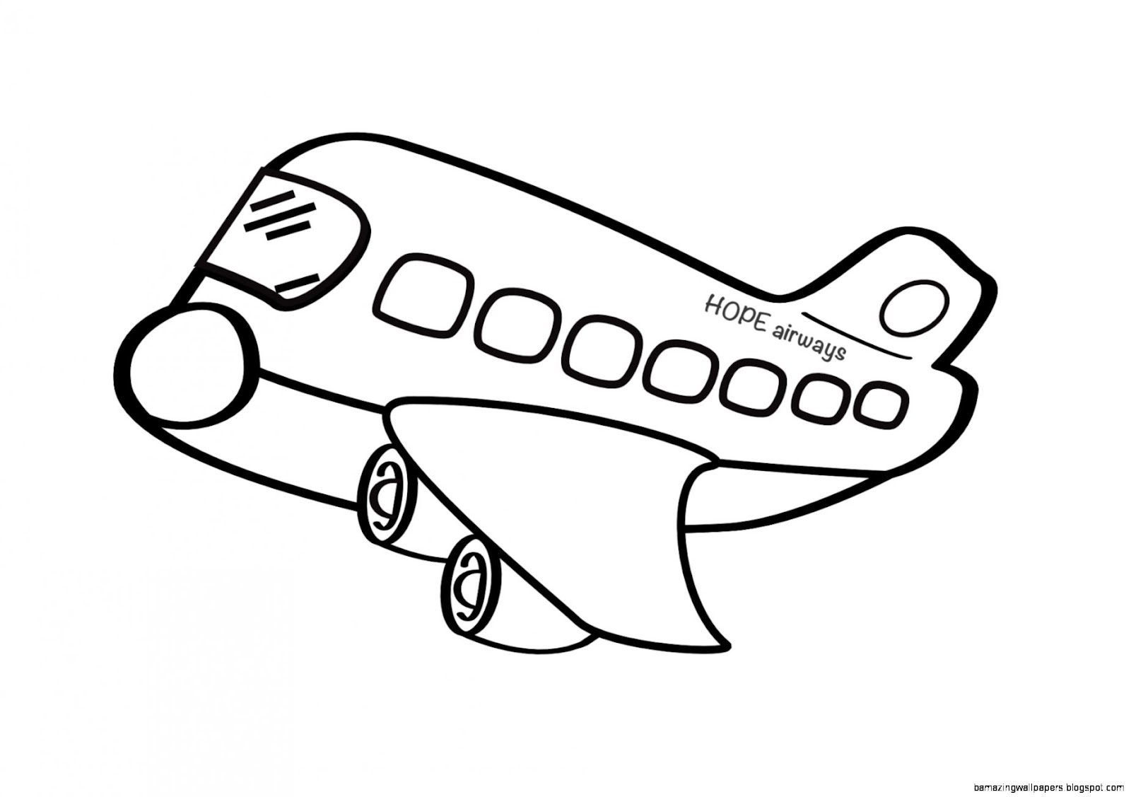 Airplane Clip Art Black and White