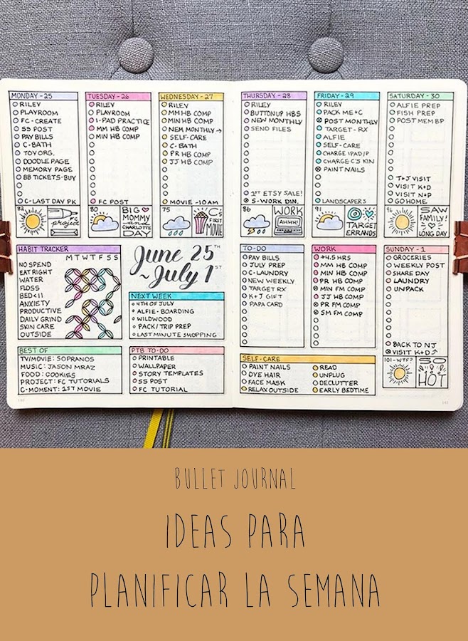 Bullet journal: Ideas para planificar tus semanas