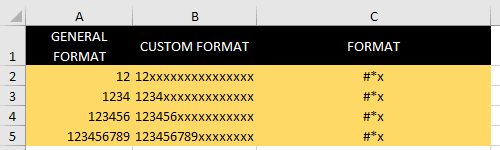 Contoh kode bintang pada custom number format excel