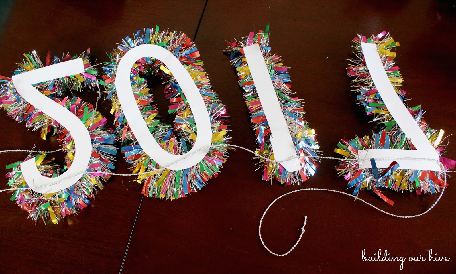 New Year Tinsel Banner and Toppers