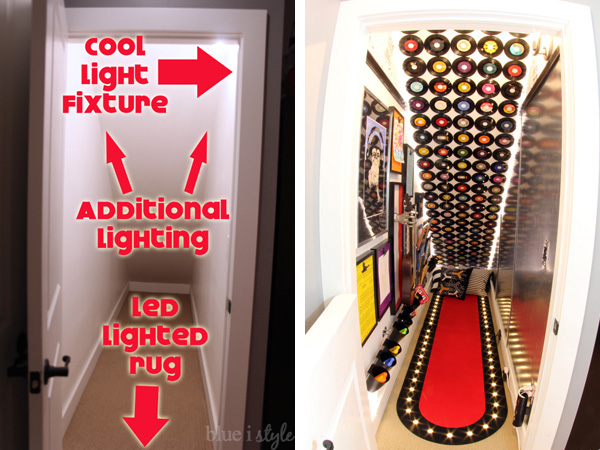 Rock & Roll themed under stair playroom - complete source list