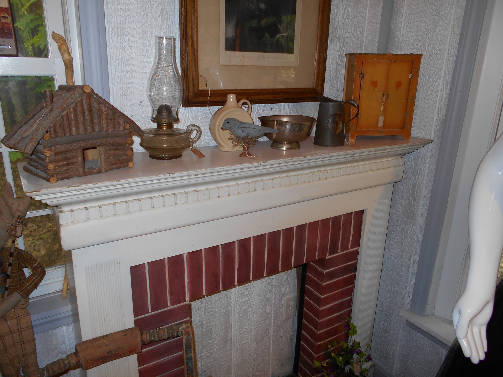 Log Cabin Antiques & Gifts Pine mantel