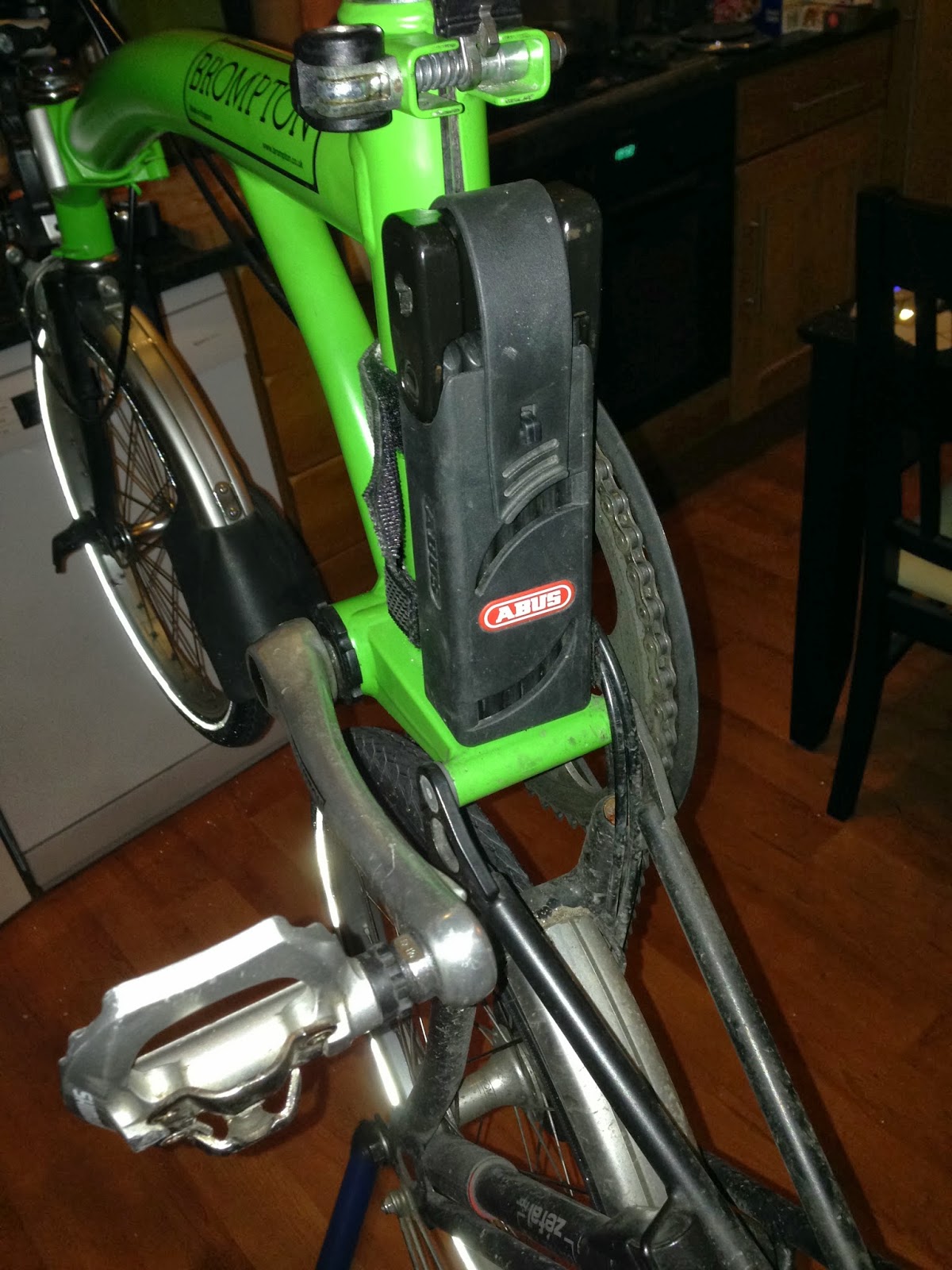 Rob's Bikes Abus lock on a Brompton