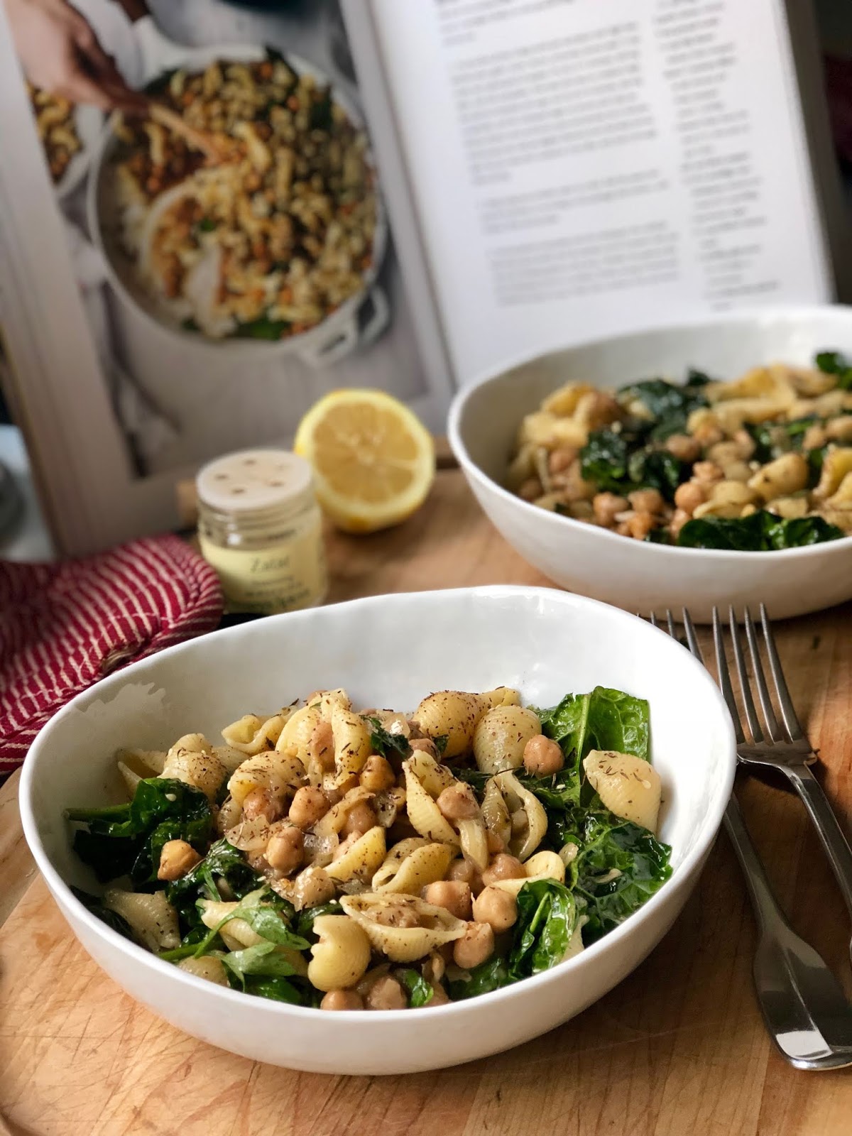 Ottolenghi's Pasta w/ Chickpea, Spinach & Z'atar