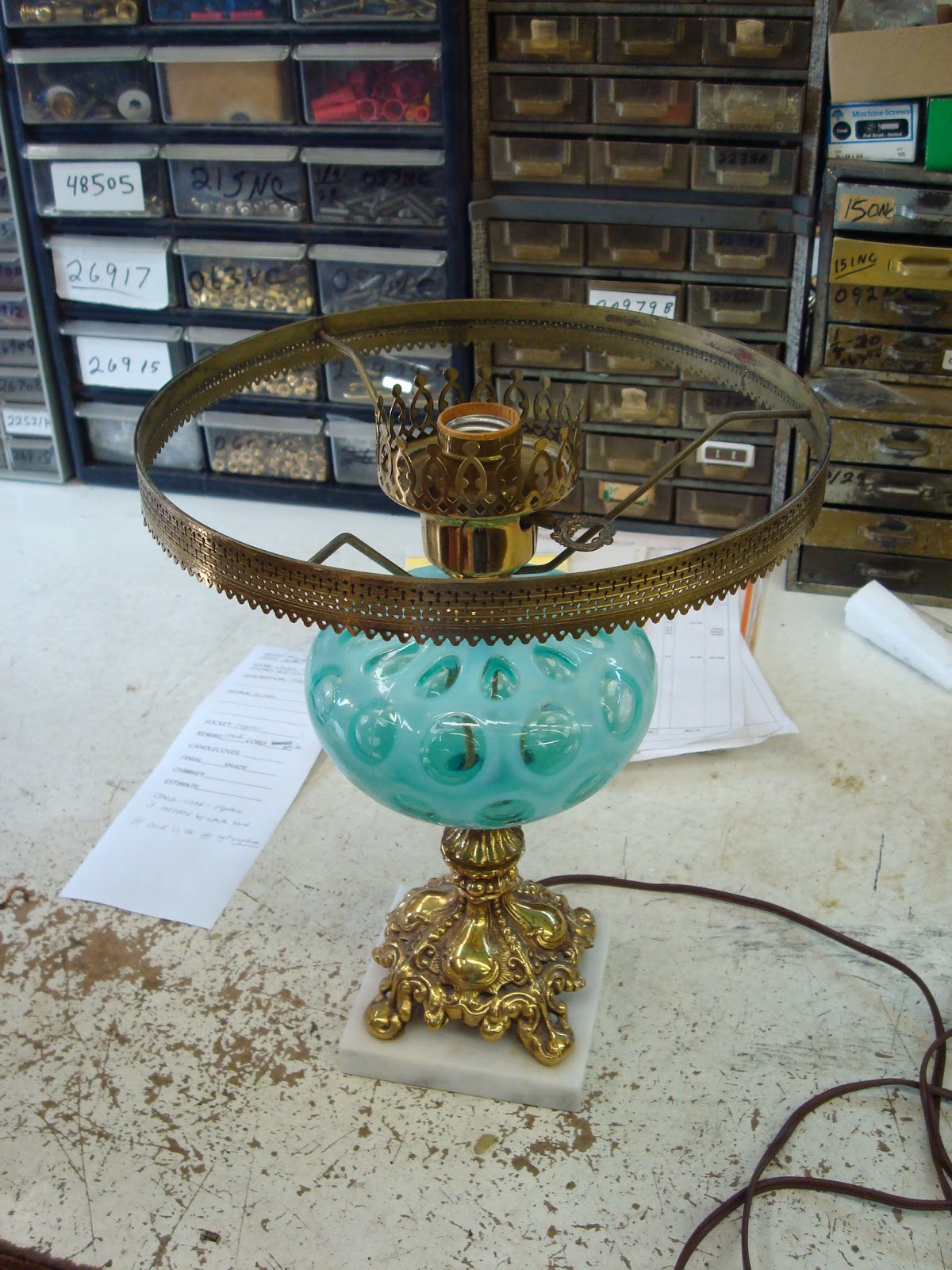 Lamp Parts and Repair Lamp Doctor Antique Table Lamp with Glass