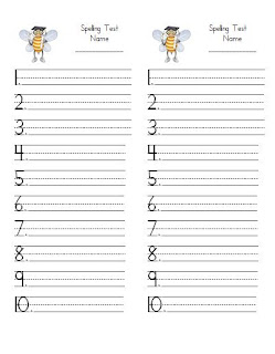 Classroom Freebies Too: Spelling Test Forms and Lists!