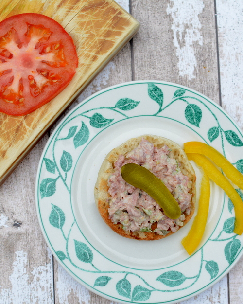 Easy Ham Salad, another easy summer recipe ♥ KitchenParade.com, lightened up. Low Carb. Gluten Free. Weight Watchers Friendly.