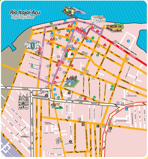 Mapa do centro de Itajaí