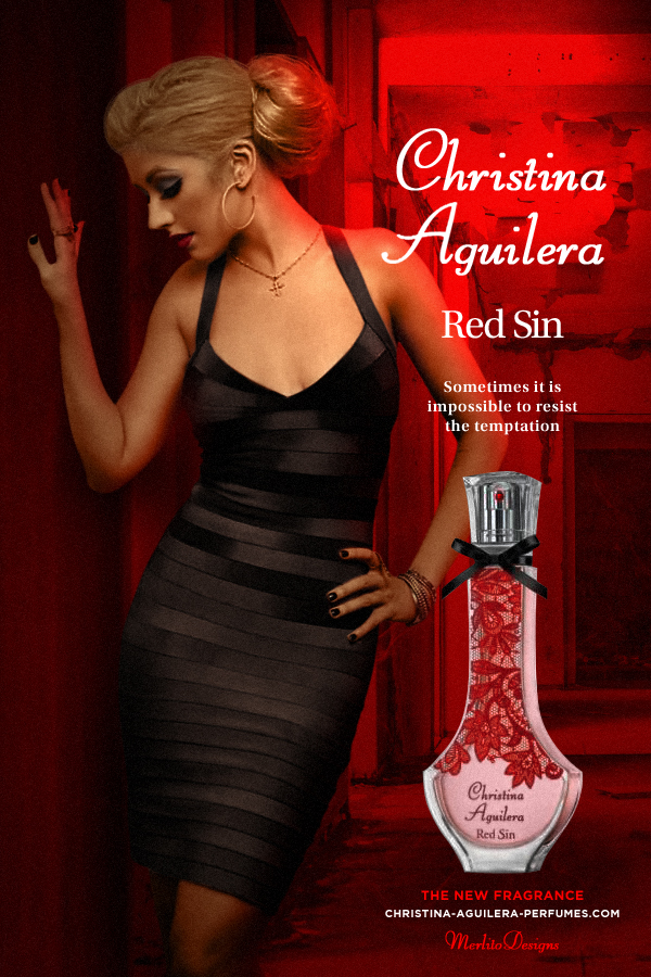 Christina Aguilera Red Sin Fragrance poster 3.