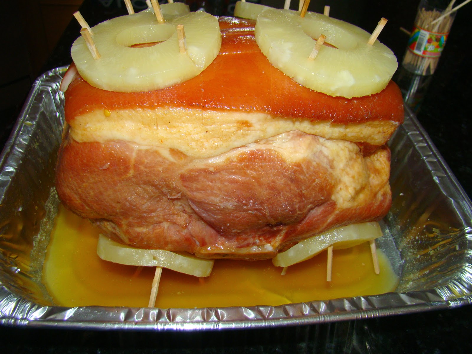 HRM CREATIVE BBQ Easter Ham on the rotisserie on the BBQ