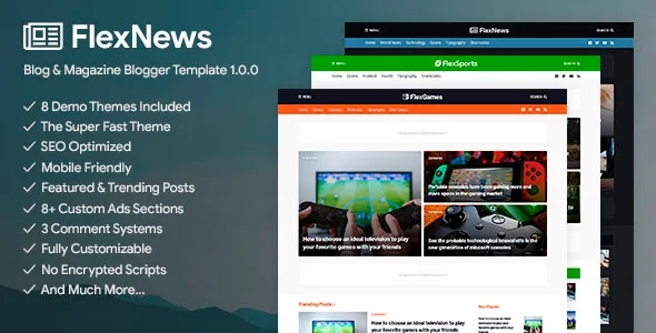 FlexNews Blogger Template Premium Free Download