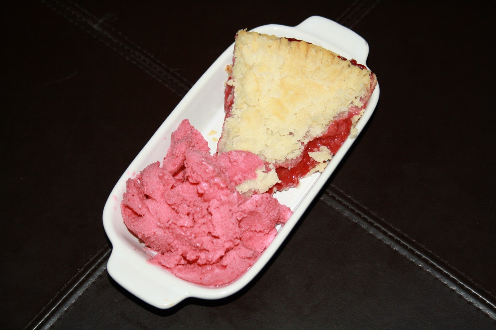 Eat Out In Every Night Strawberry Rhubarb Pie with Frozen Yoghurt