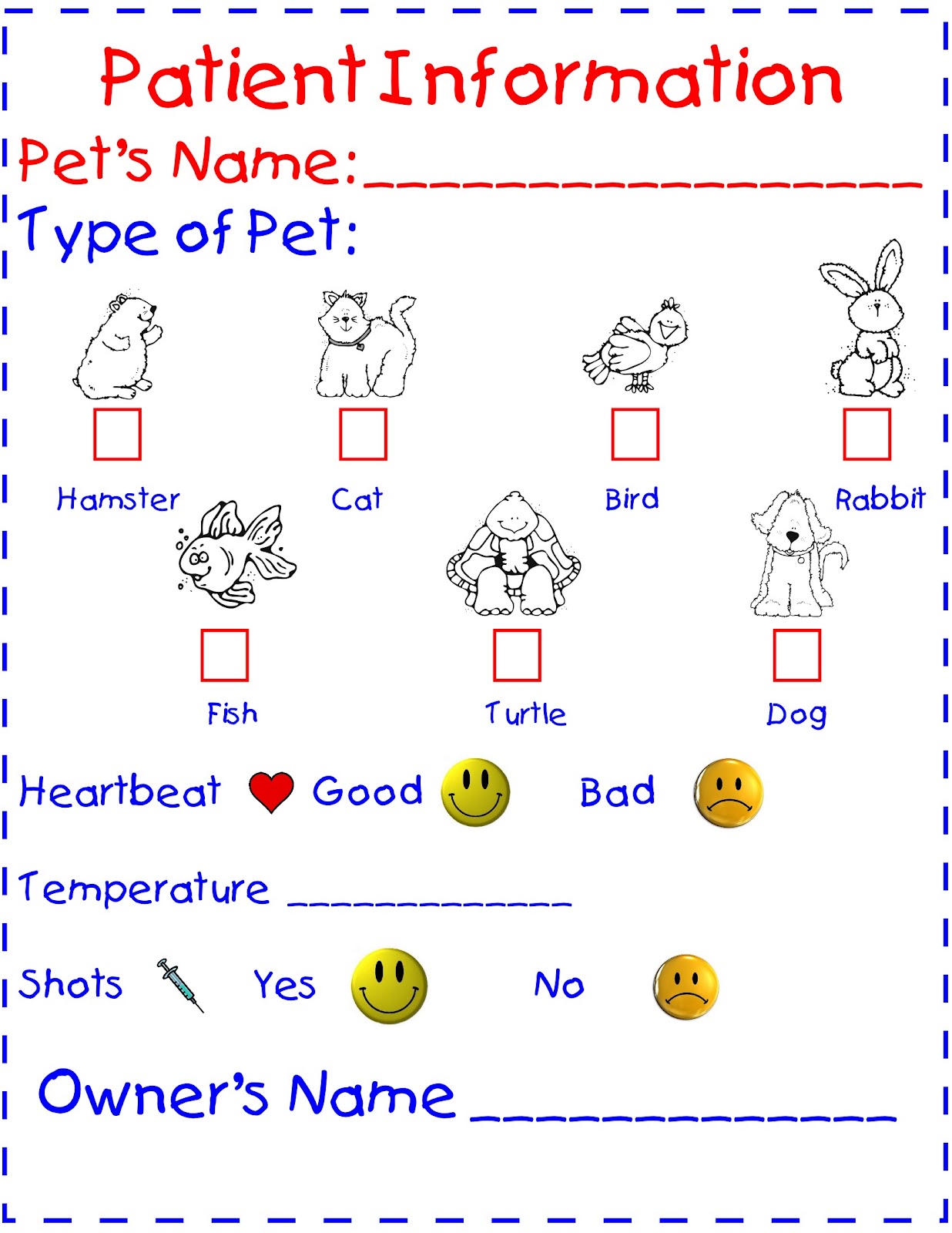 Vet Role Play Free Printables Printable World Holiday Vet Role Play Free Printables Printable World Holiday