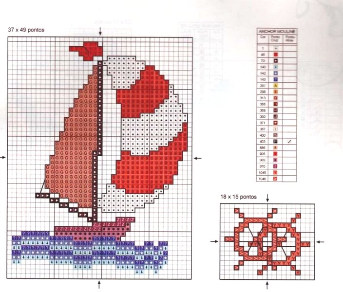 Схема тематика. Схемы вышивки крестом тортики в морском стиле.