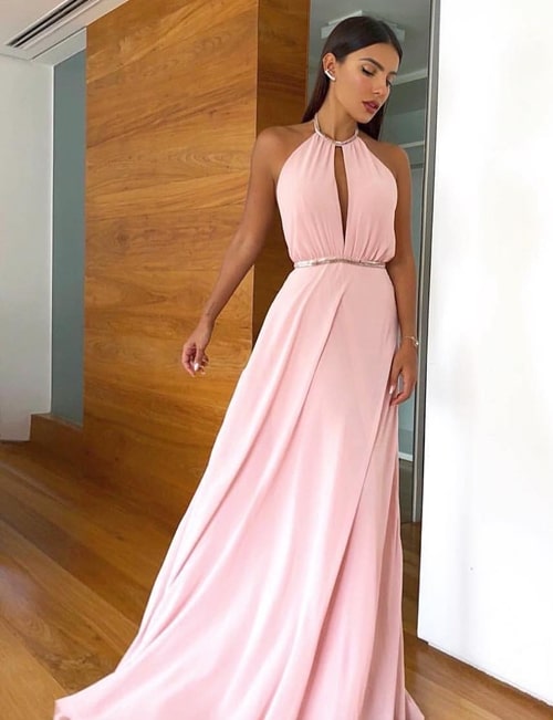 vestidos para madrinha rosa seco