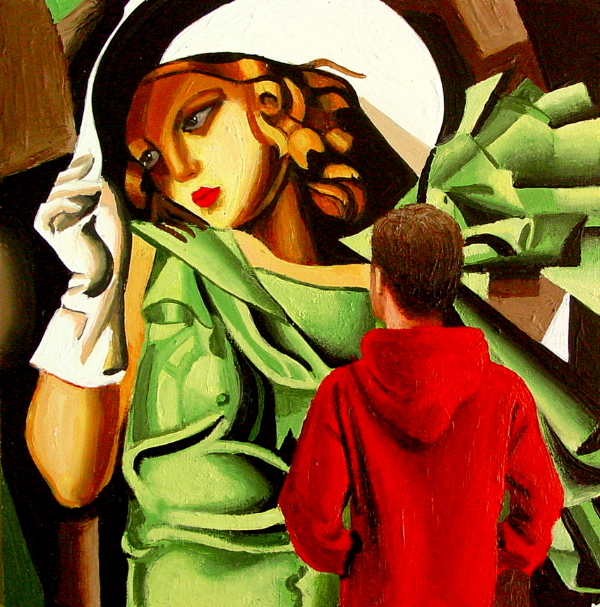 Young Girl With Gloves Painting Of Man Enjoying Painting By Tamara de Lempicka Daily Painters