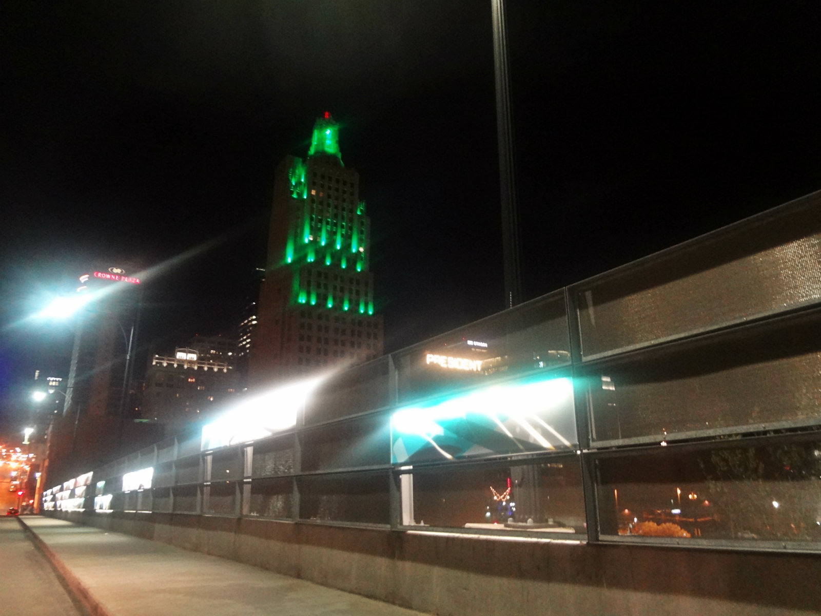Kansas City Power & Light Building Illuminated Green For St. Patrick's Day