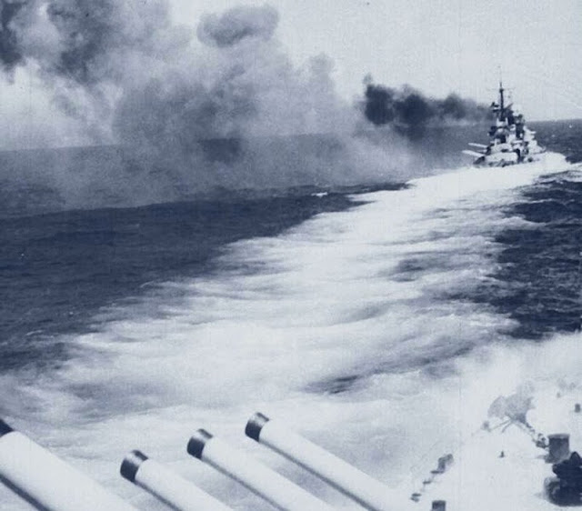 9 July 1940 worldwartwo.filminspector.com Italian battleship Giulio Cesare firing guns